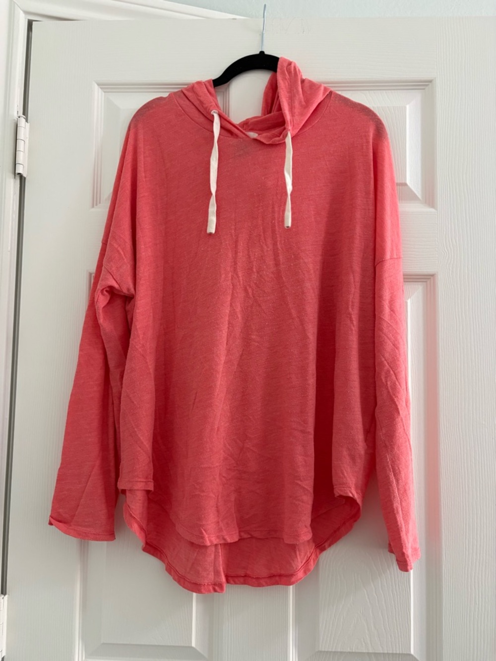 Lightweight Coral Hoodie with Drawstring